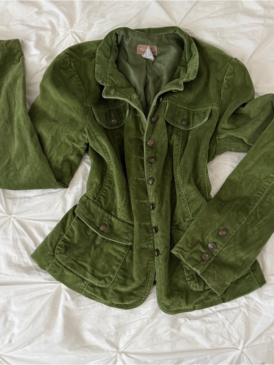 Forever 21 Jackets & Blazers - Vintage Forever 21 Olive Green Velour Tailored Jacket